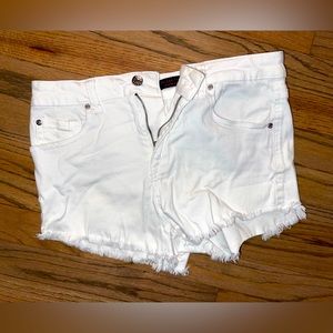 White jean shorts
